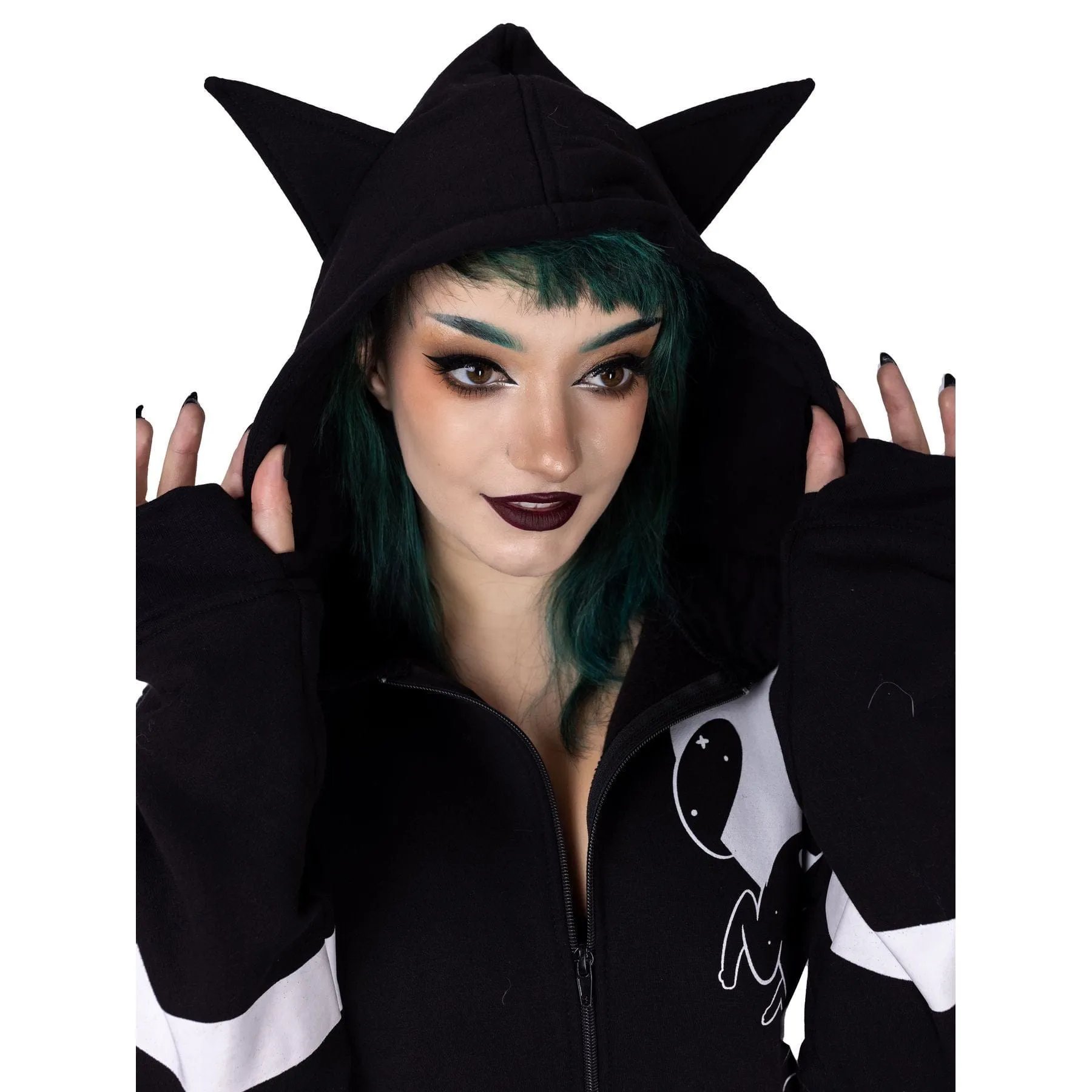 MOON CATS HOOD - BLACK