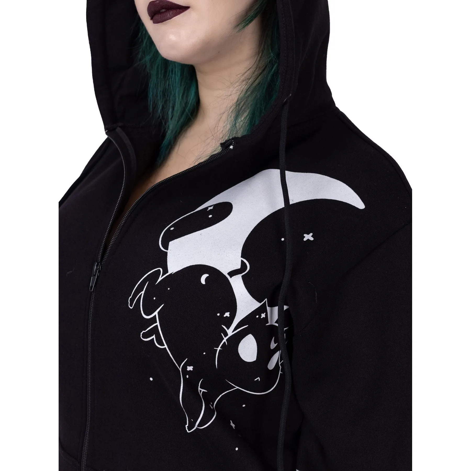 MOON CATS HOOD - BLACK