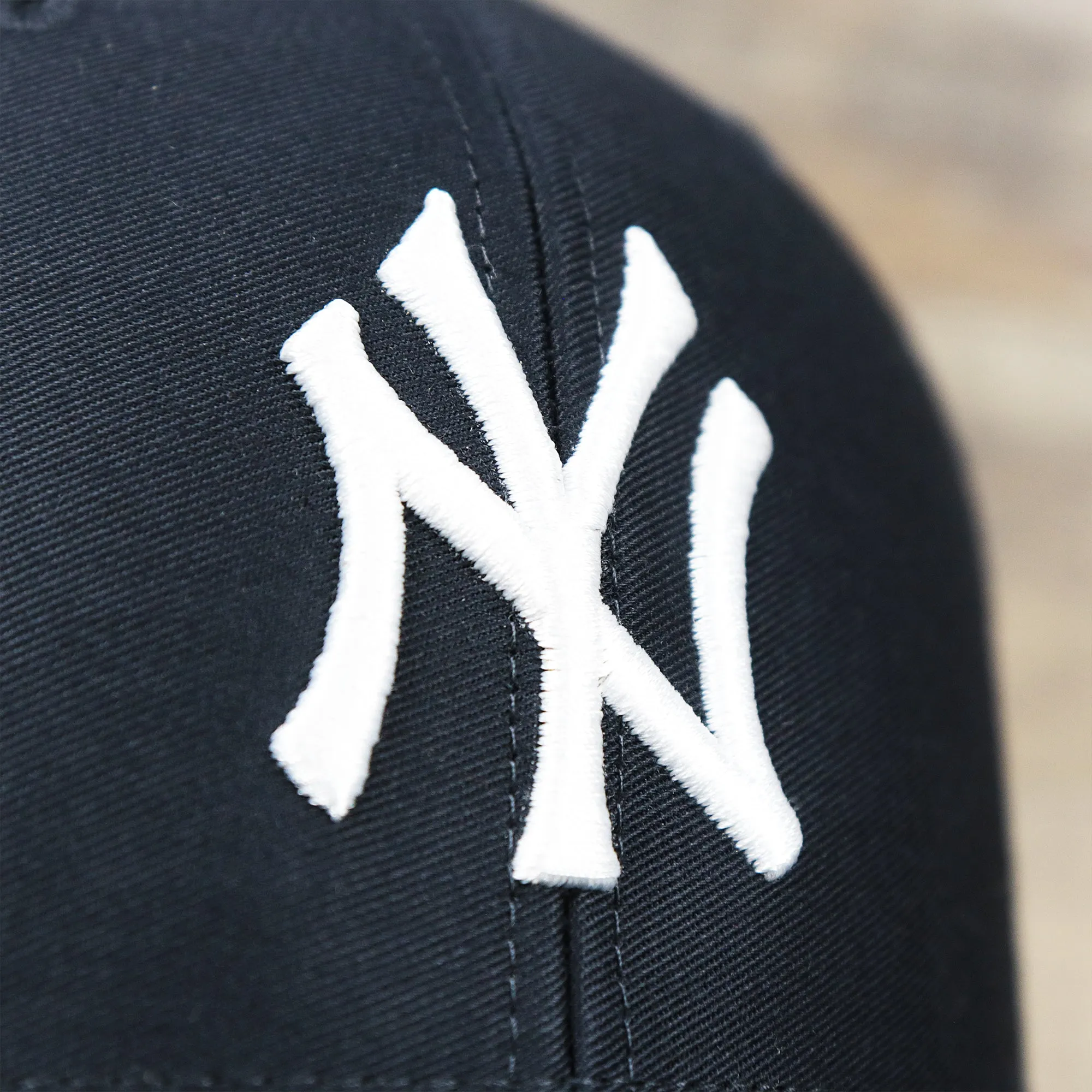 New York Yankees Mesh Back Gray Bottom Trucker Hat | Navy Blue Dad Hat