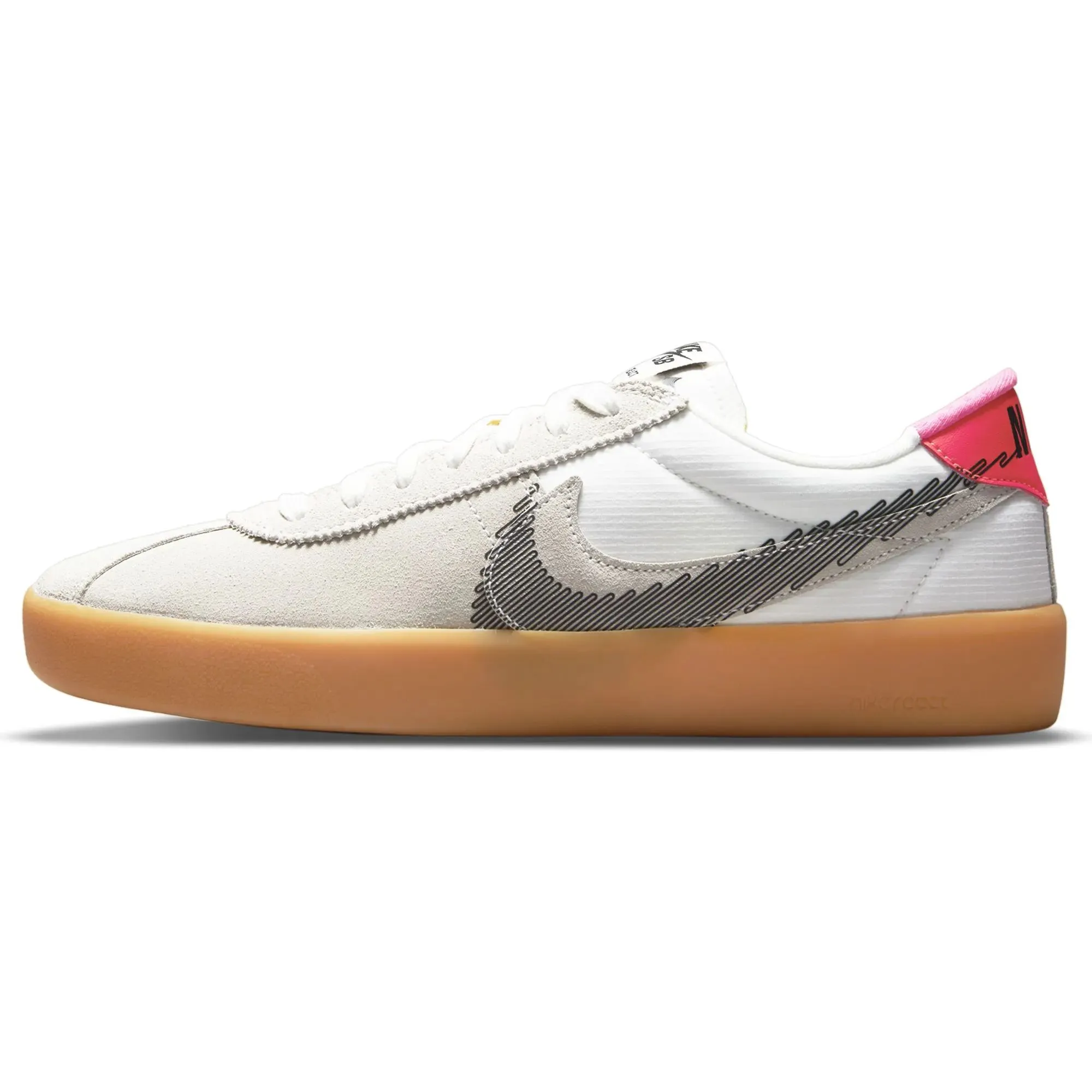 Nike SB Bruin React T Skate Shoes - Summit White/Black-Bright Crimson