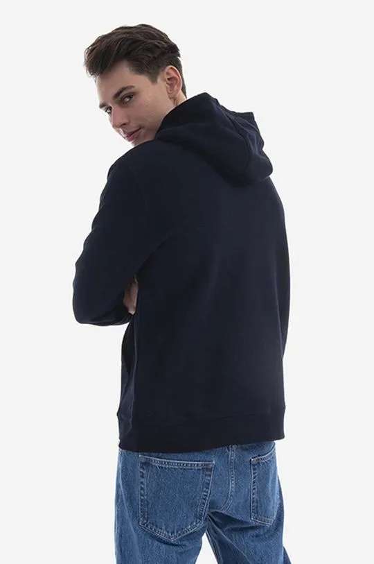 Norse Projects cotton sweatshirt Vagn Classic Hood men's navy blue color