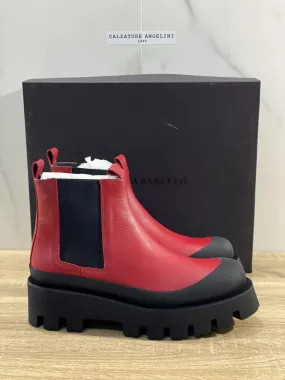 Paloma Barcelo’ Chelsea Boot Combat donna Celine pelle Rossa luxury Bo