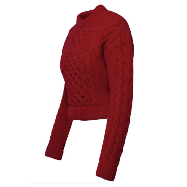 PATOU  |Casual Style Wool Long Sleeves Plain Office Style