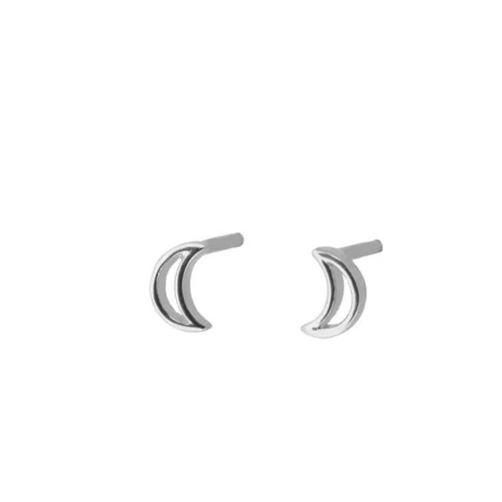 Pendiente LUNA HUECA PLATA