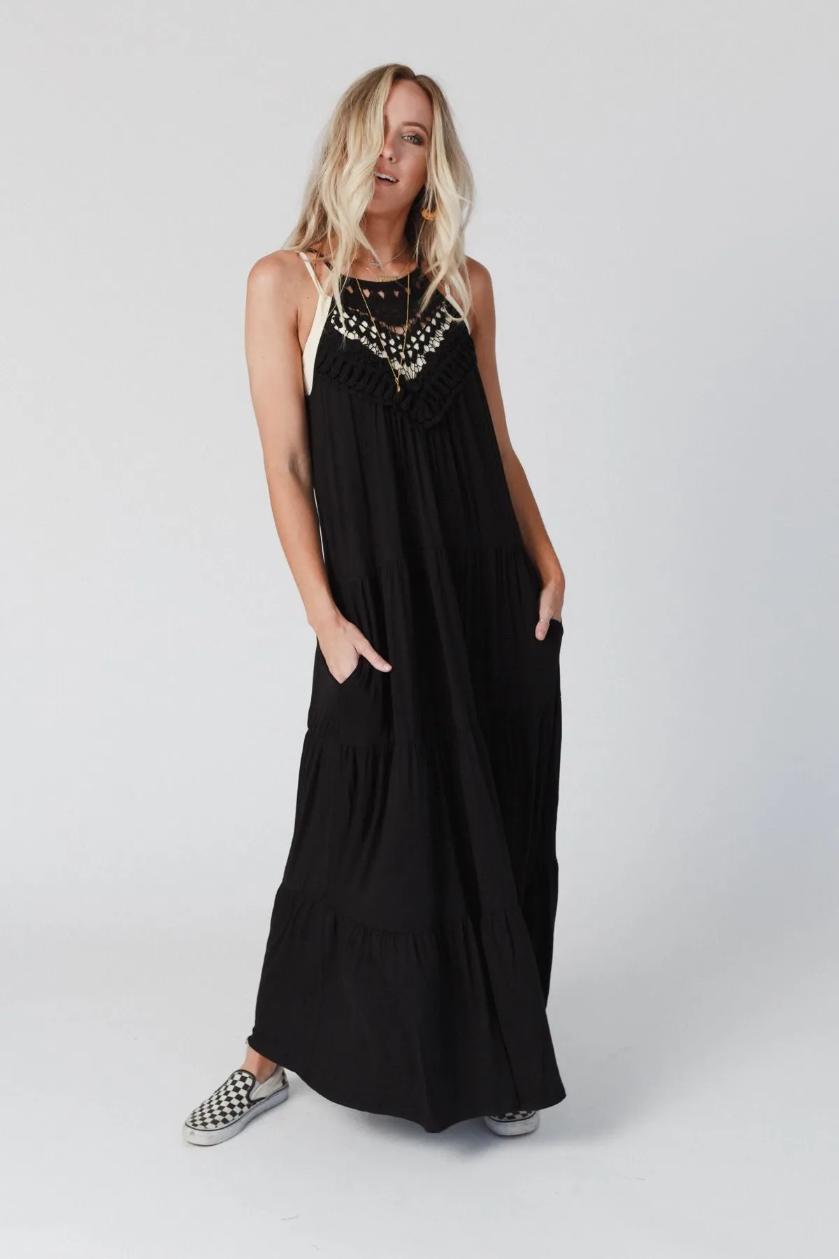 Perfection Tiered Maxi Dress - Black