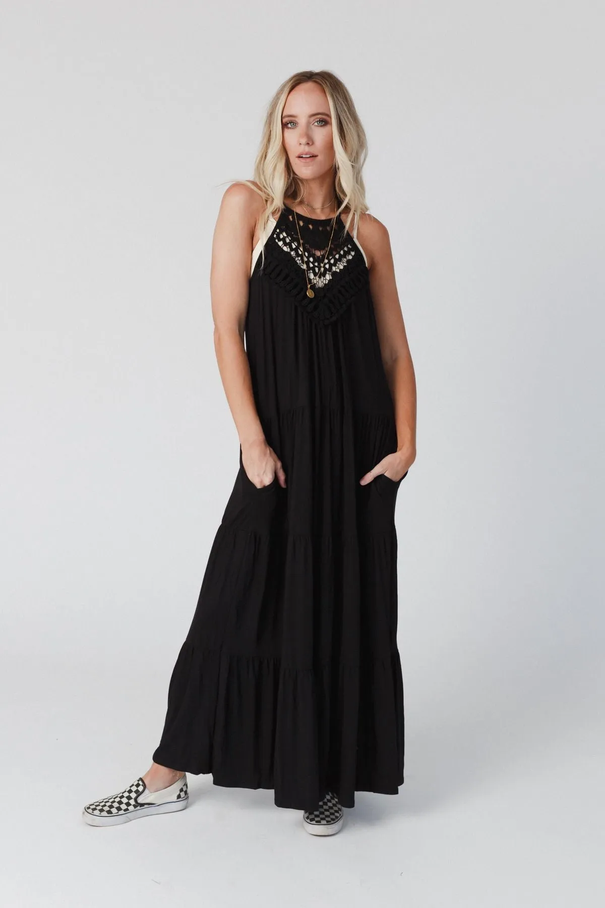 Perfection Tiered Maxi Dress - Black