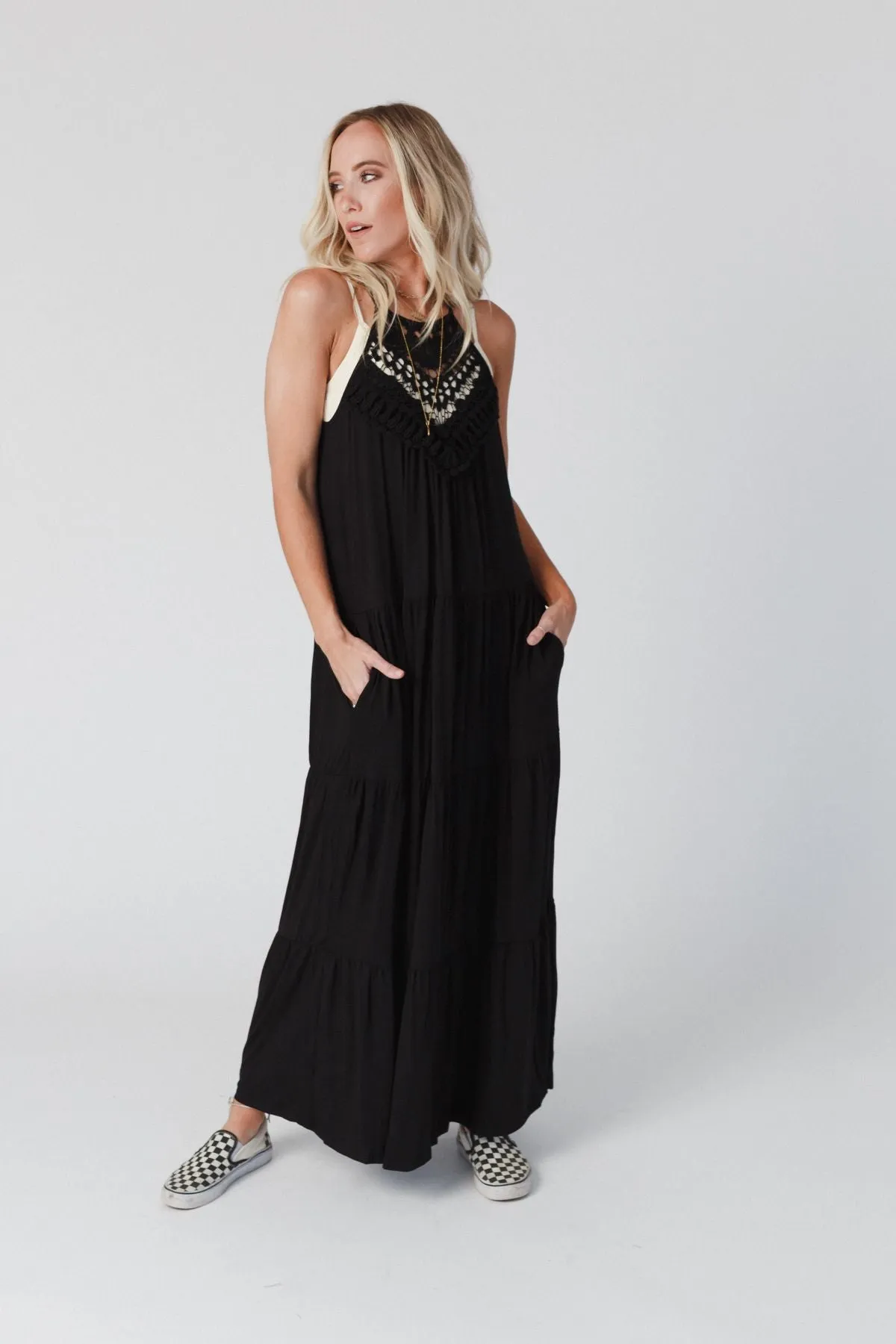 Perfection Tiered Maxi Dress - Black