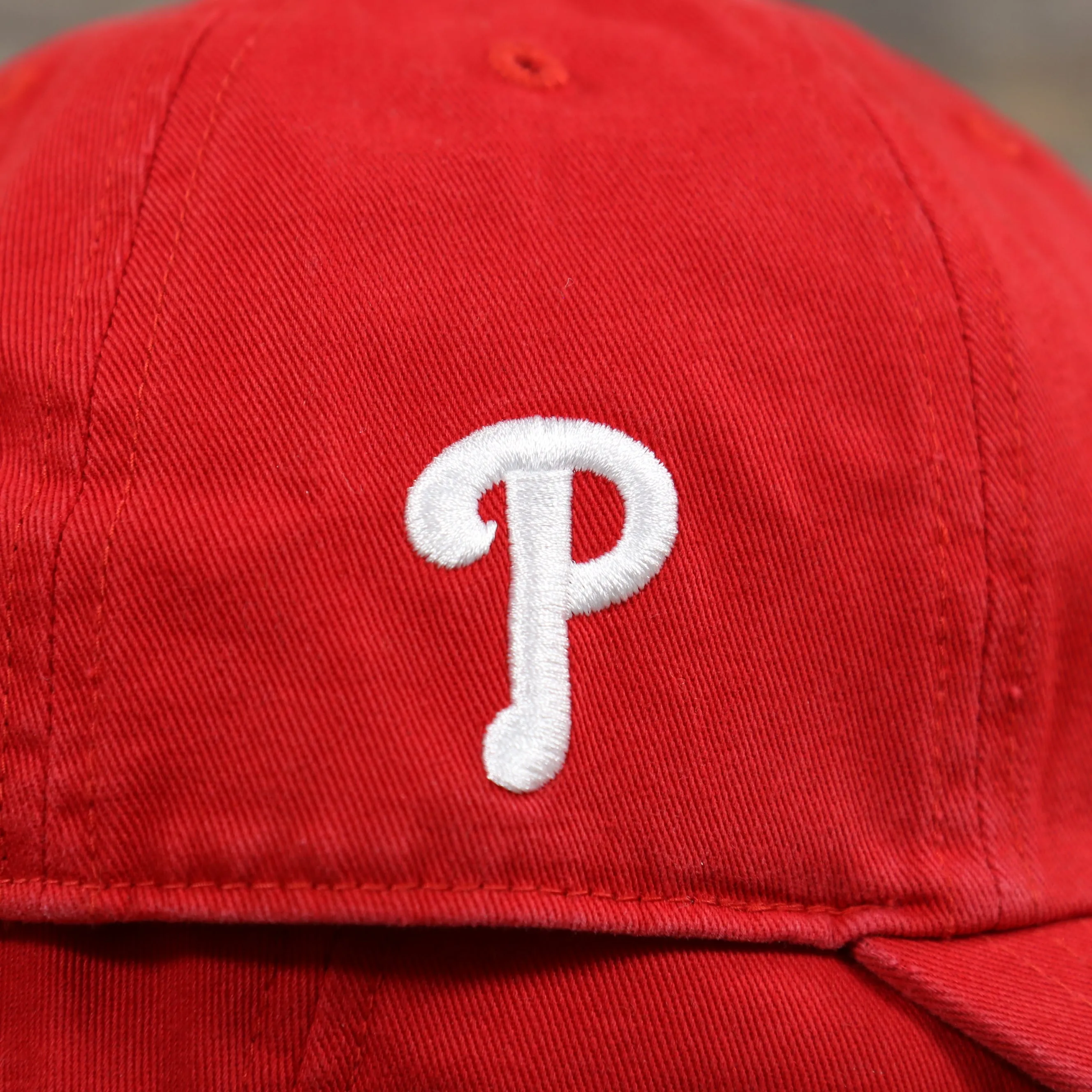 Philadelphia Phillies SIde Patch  USA Flag Front Logo Stars And Stripes Dad Hat | Red Dad Hat