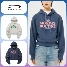 Phyps Department  |Long Sleeves Oversized Cropped Tops Hoodies & Sweatshirts