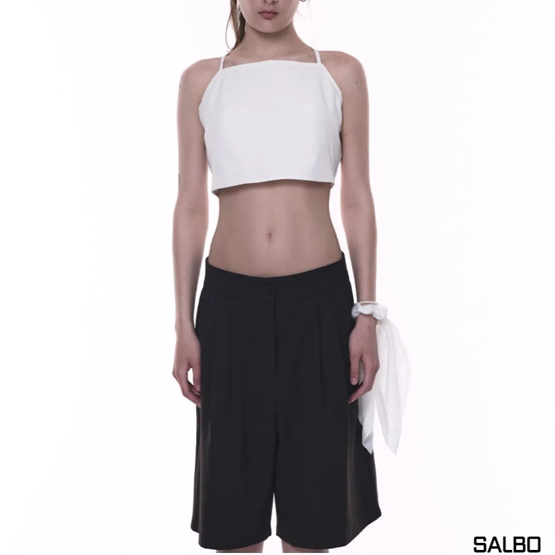 PLACE STUDIO  |Street Style Plain Cotton Cropped Tops Tanks & Camisoles