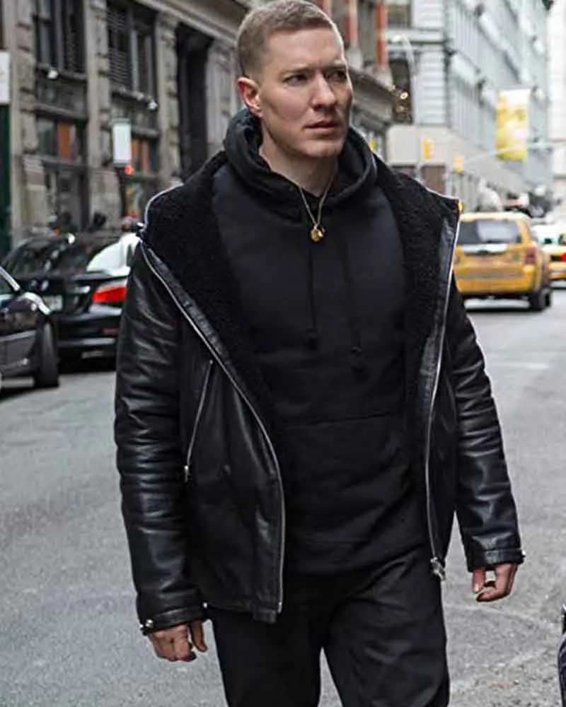 Power Joseph Sikora Black Tommy Egan Leather Jacket with Hood