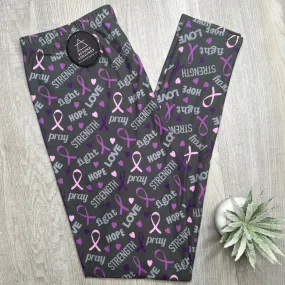 Purple Awareness Ribbon Soft Leggings