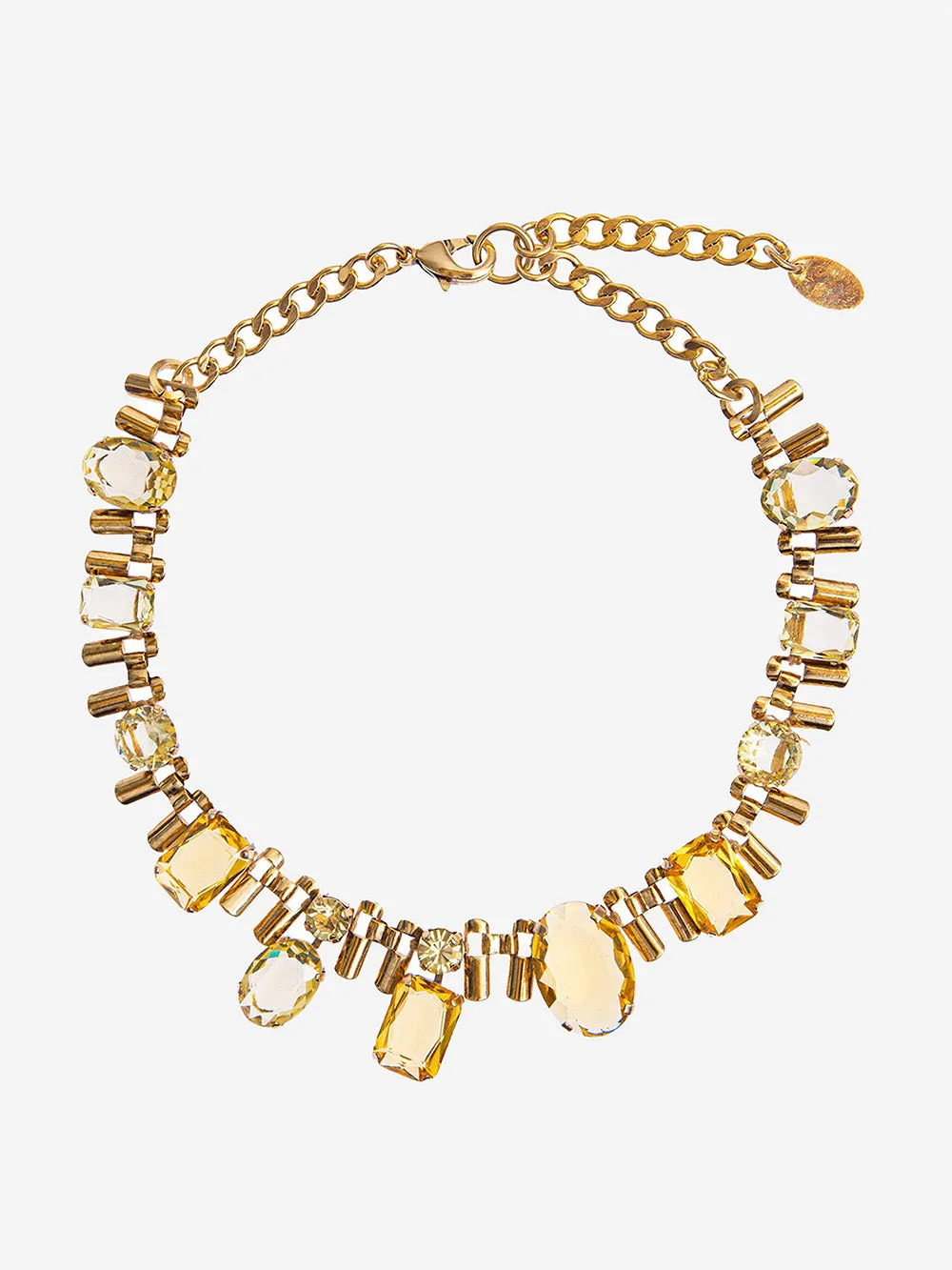 Rada - Collana a catena con baguette e pietre cabochon incastonate