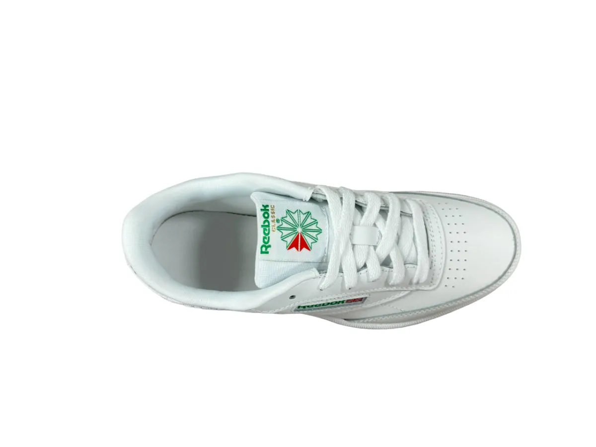 REEBOK JUNIOR CLUB C WHITE/GREEN SHOES