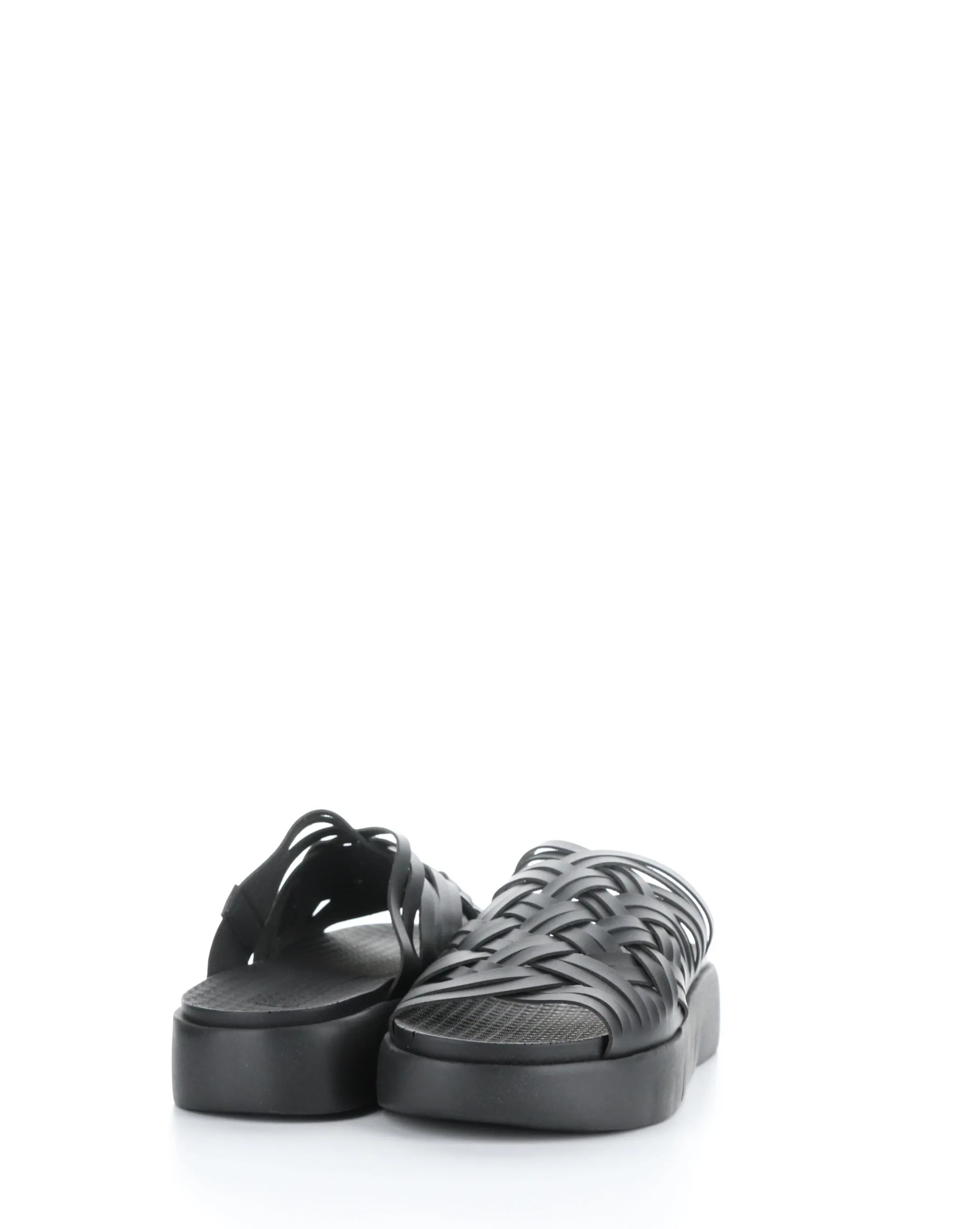 RISED BLACK Slip-on Sandals