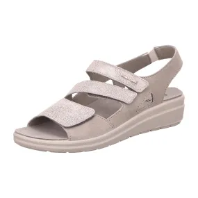 Rohde Comfortable Beige Leather Sandals for Women with Removable Insole