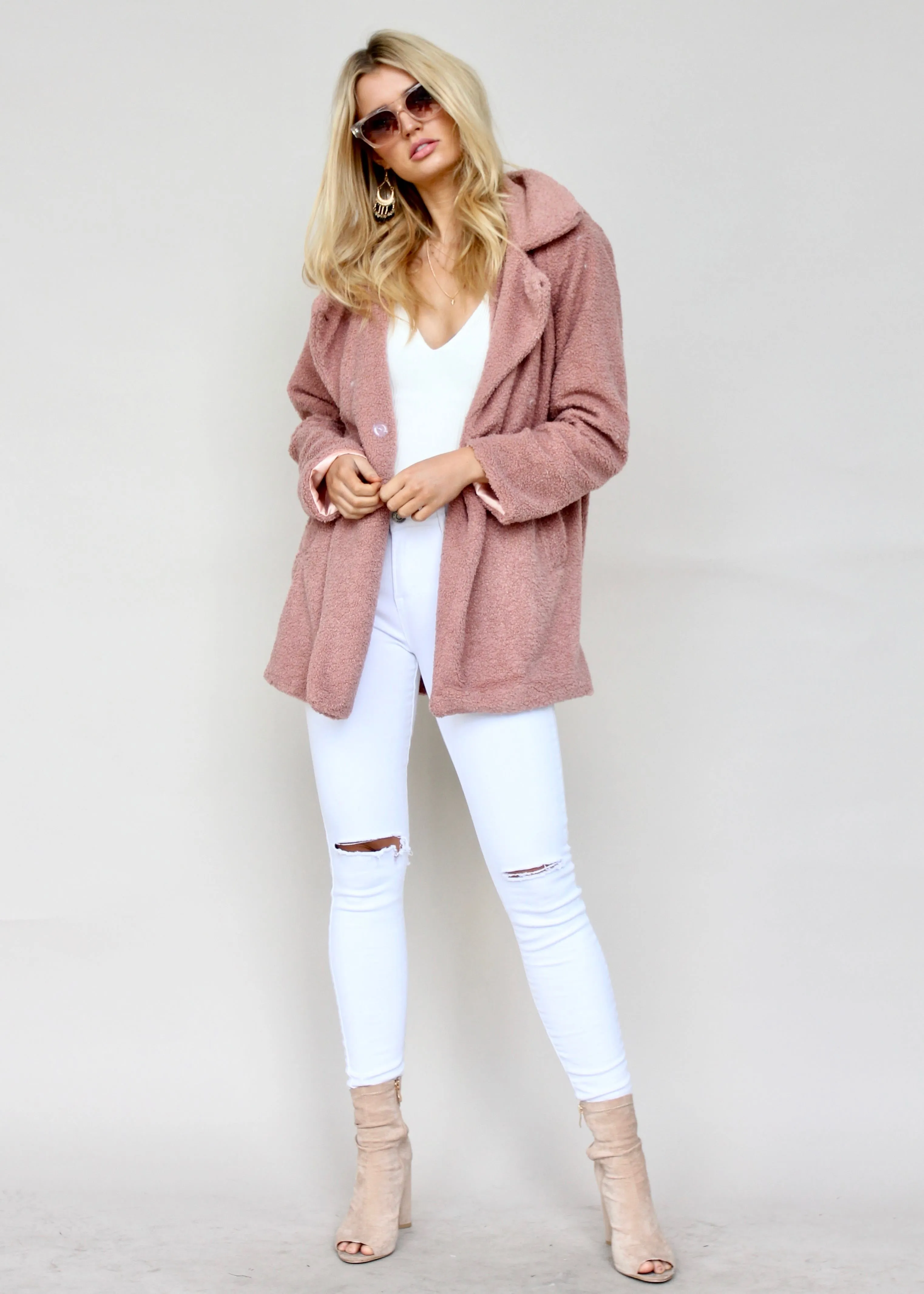 San Maro Teddy Coat - Blush