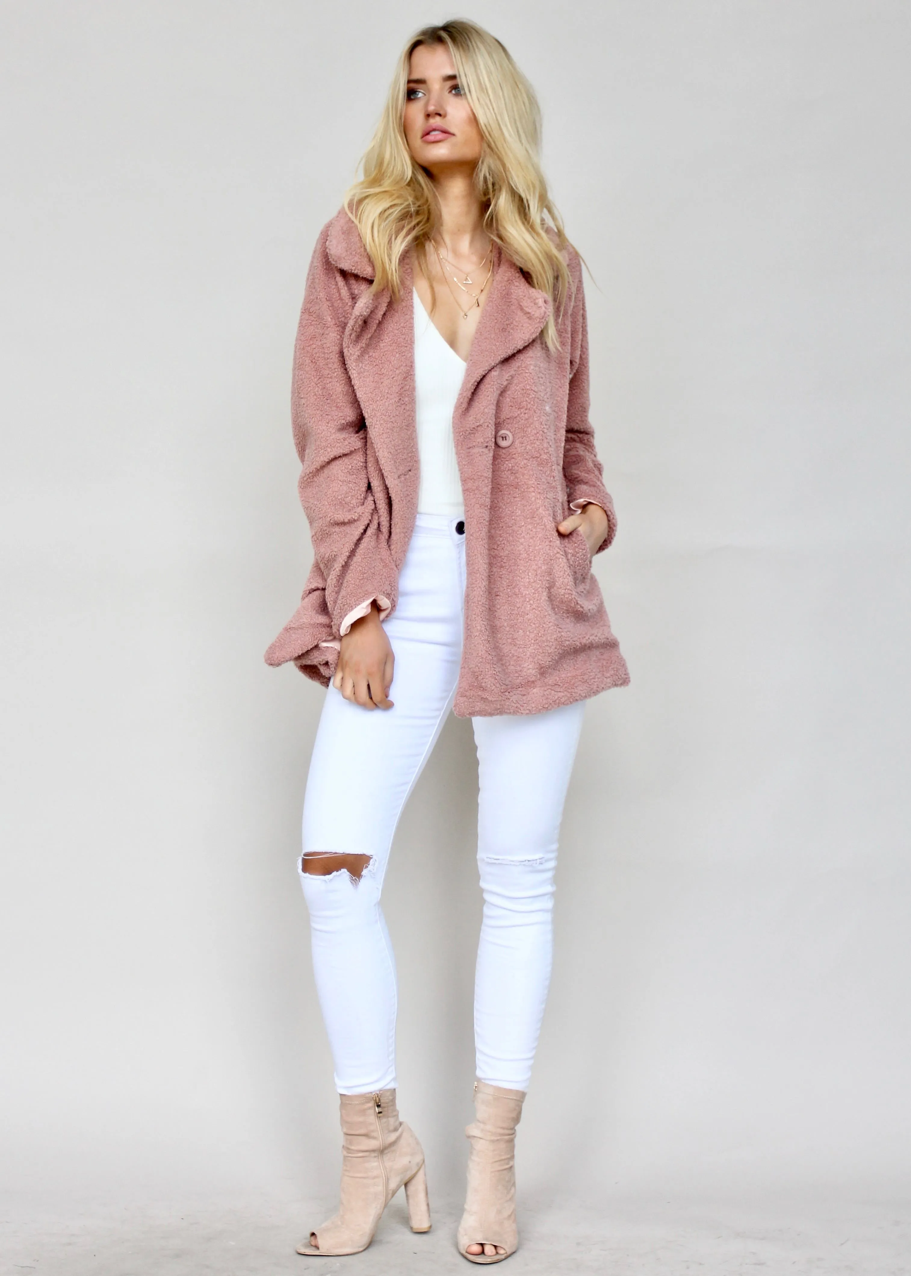 San Maro Teddy Coat - Blush