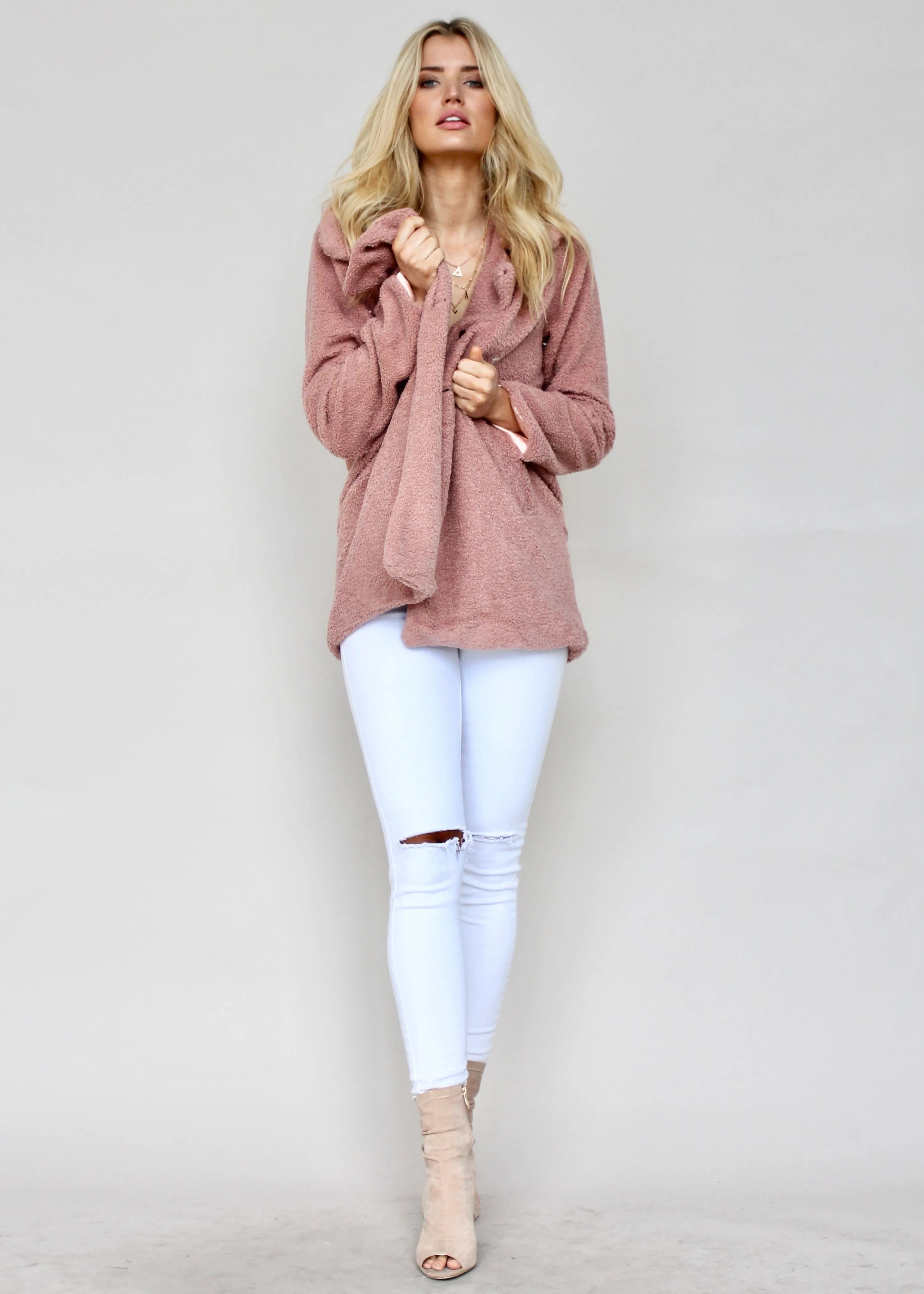 San Maro Teddy Coat - Blush