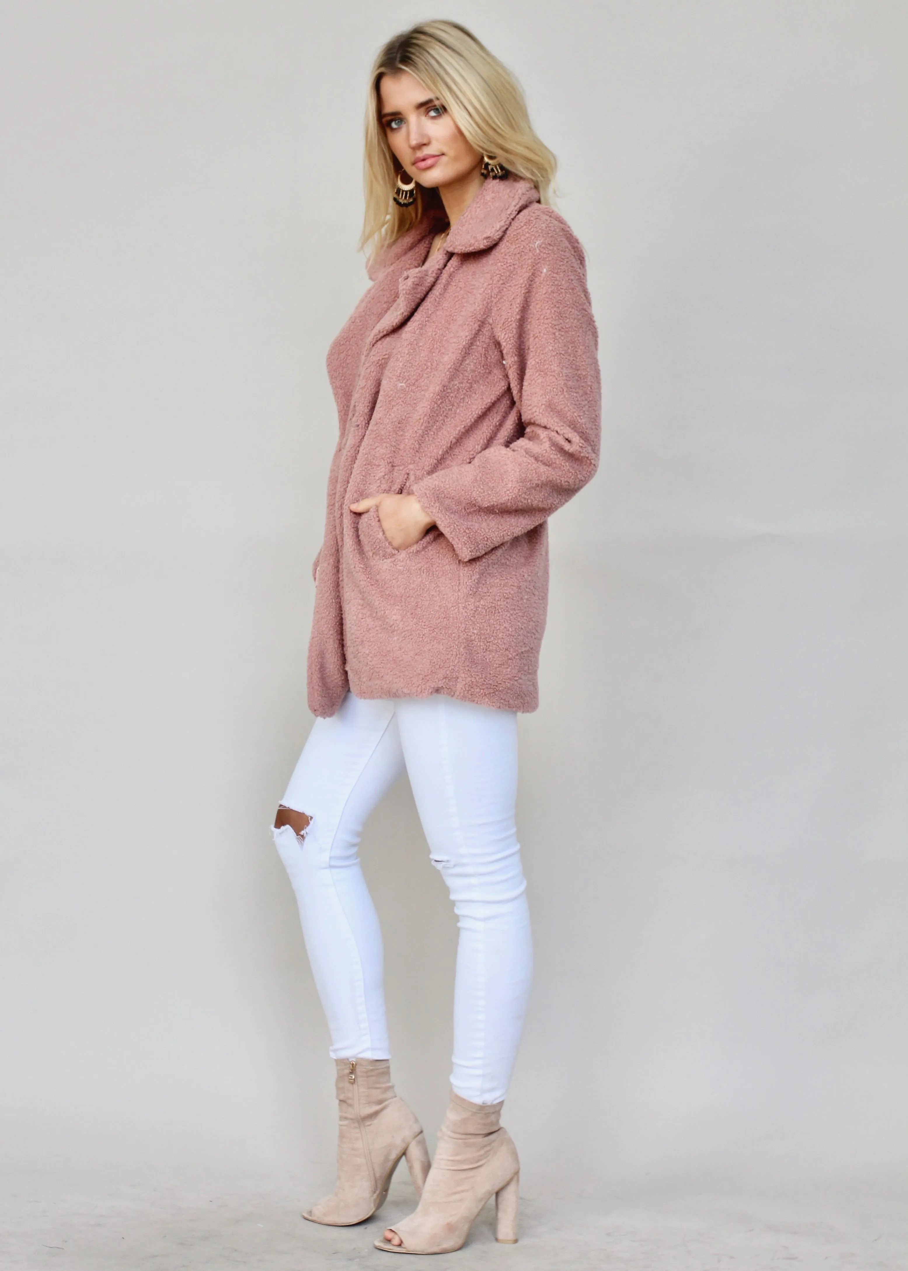 San Maro Teddy Coat - Blush