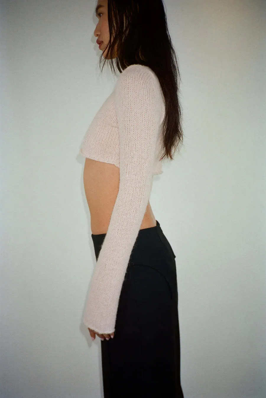 SANDY LIANG  |Casual Style Wool Long Sleeves Elegant Style Cropped Tops