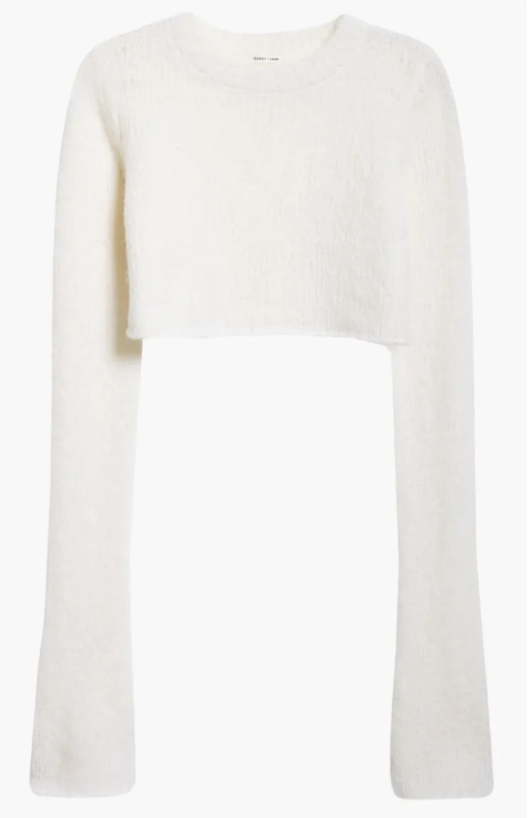 SANDY LIANG  |Casual Style Wool Long Sleeves Elegant Style Cropped Tops