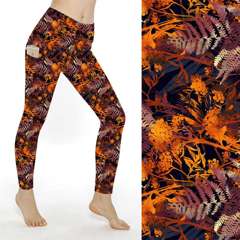 SCULPT Yoga Leggings- Autumnal Fern