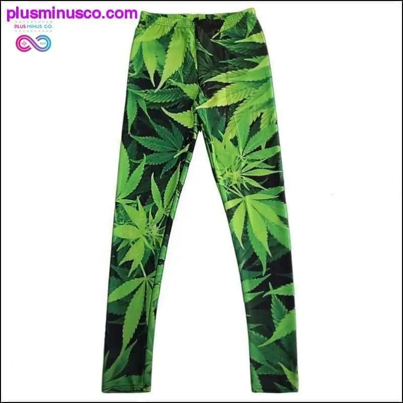 Sexy Girl Pencil Pants Black White Weed Maple Leaf Printed