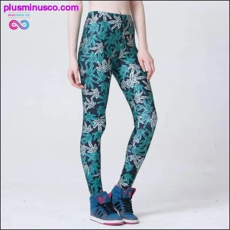 Sexy Girl Pencil Pants Black White Weed Maple Leaf Printed