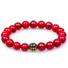 Shanks Red Turquoise Gold Lava Bracelet