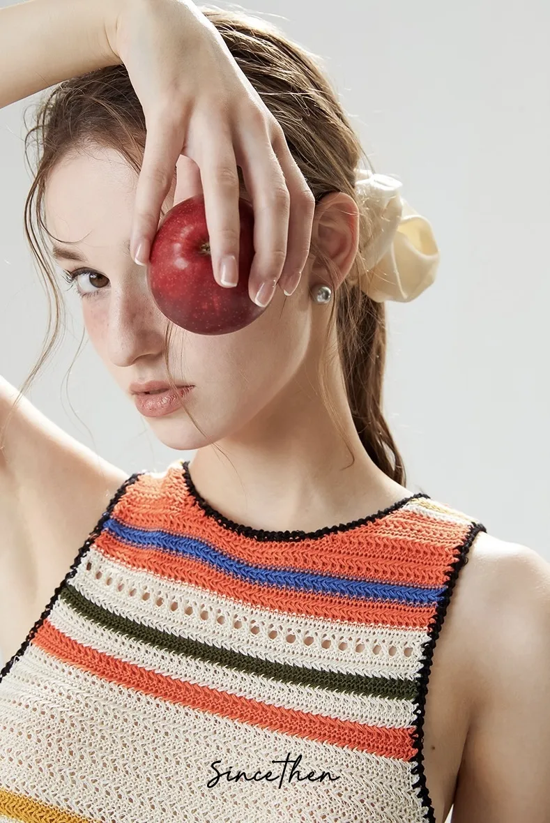 Since Then  |Stripes Nylon Street Style Cropped Tops Tanks & Camisoles