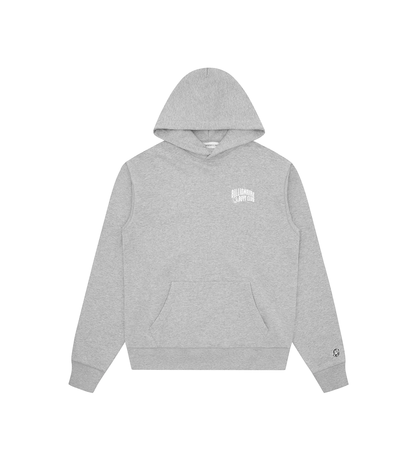 SMALL ARCH LOGO POPOVER HOOD - HEATHER GREY