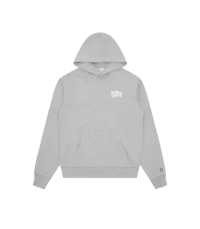 SMALL ARCH LOGO POPOVER HOOD - HEATHER GREY