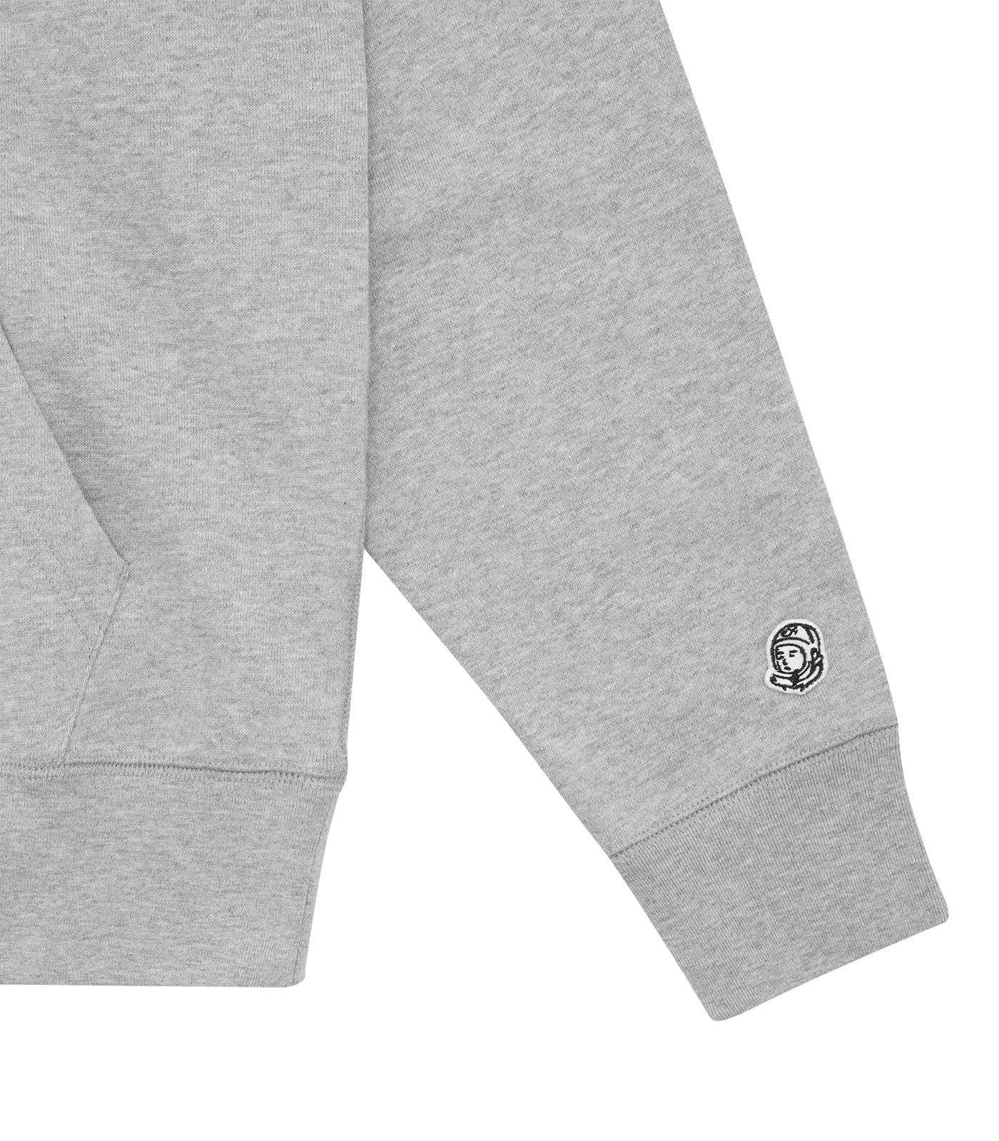 SMALL ARCH LOGO POPOVER HOOD - HEATHER GREY