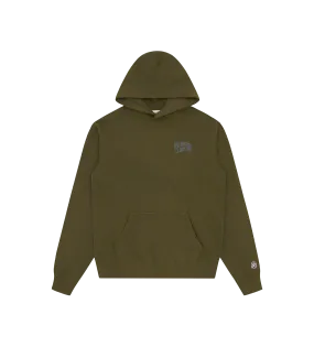 SMALL ARCH LOGO POPOVER HOOD - OLIVE