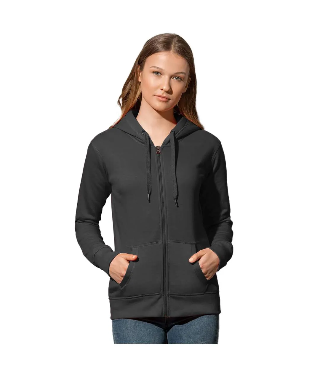 Stedman Womens/Ladies Active Zip Hood (Black Opal) - UTAB324