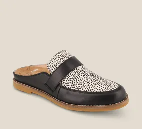 Taos Womens Royal Slip-On Loafer- Black/White Cheetah Multi