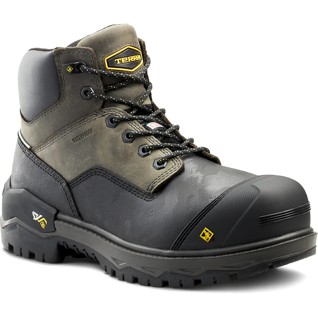 Terra Men's Gantry 6 Nano Comp Toe  WP Work Boot -Gray- 4T8VGY