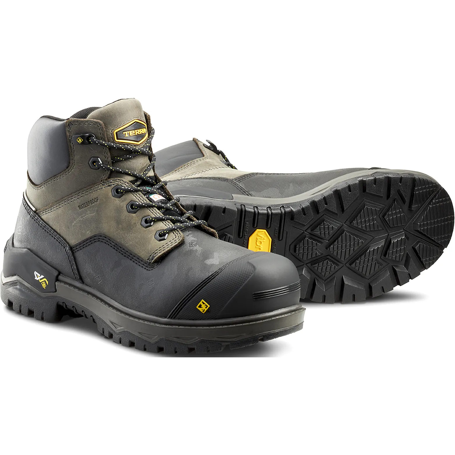 Terra Men's Gantry 6 Nano Comp Toe  WP Work Boot -Gray- 4T8VGY