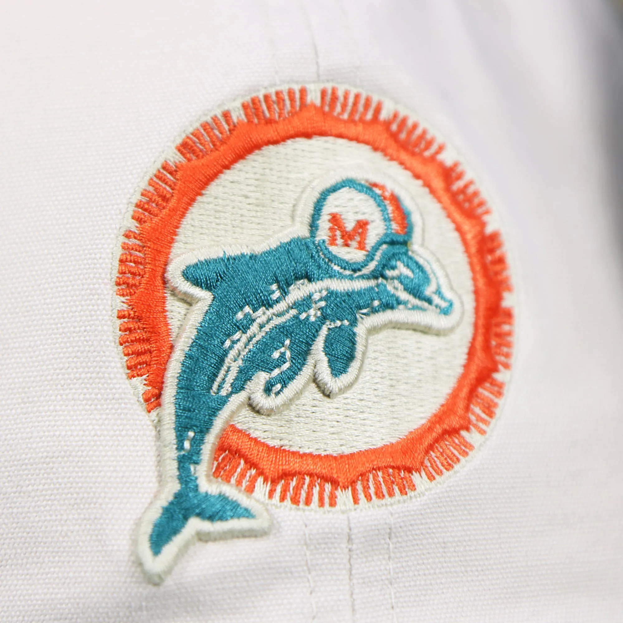 Throwback Miami Dolphins NFL Wordmark Side Patch Legacy Dad Hat | Bone Dad Hat