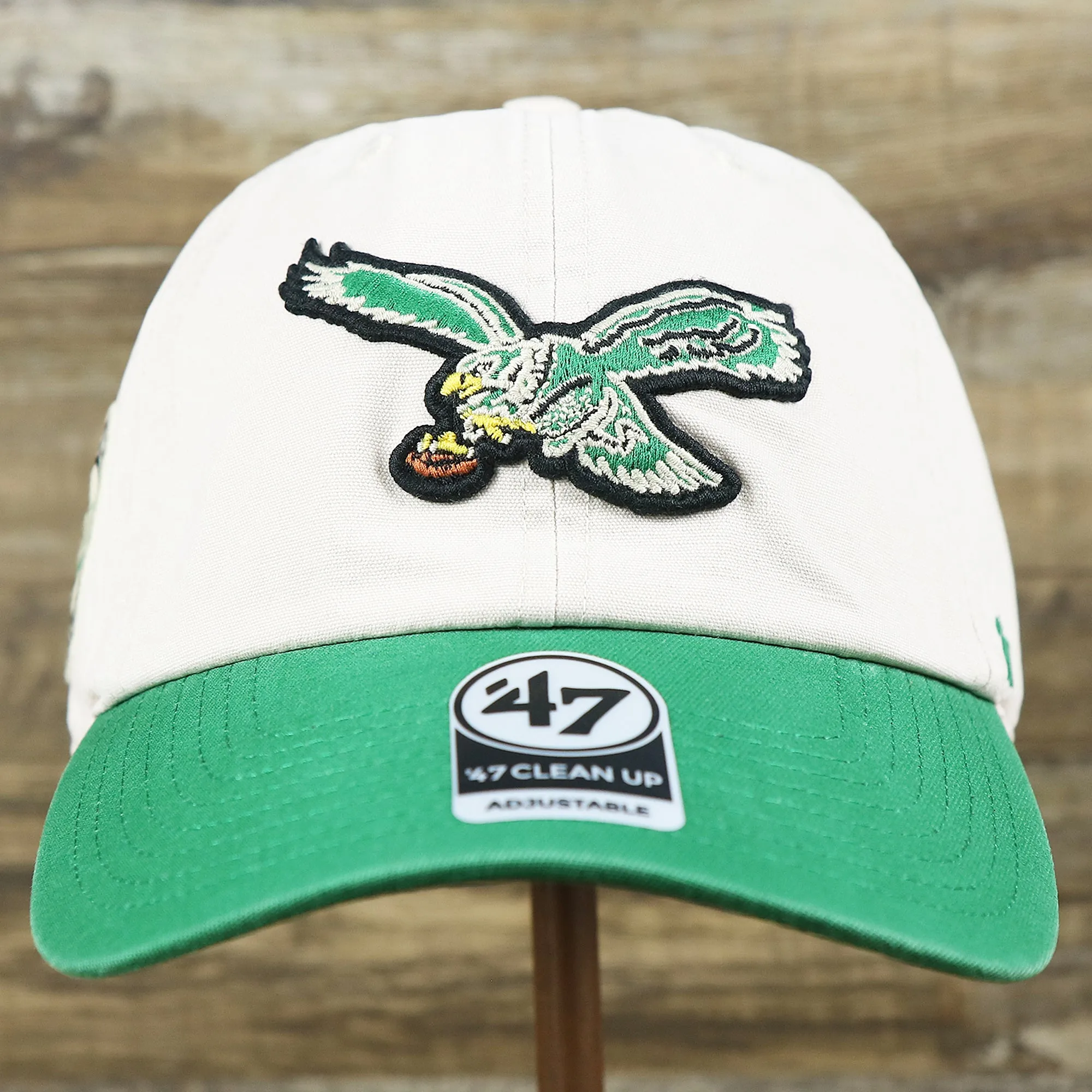 Throwback Philadelphia Eagles Embroidered 1987 Eagles Logo NFL Eagles Side Patch Dad Hat | Bone Dad Hat