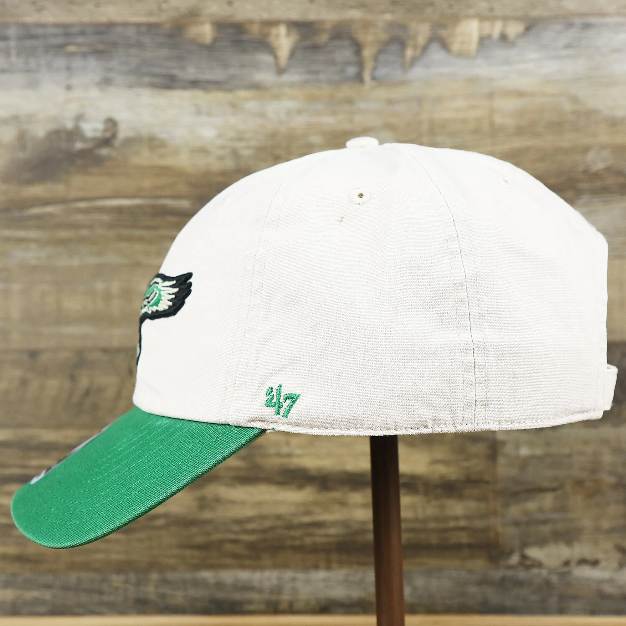 Throwback Philadelphia Eagles Embroidered 1987 Eagles Logo NFL Eagles Side Patch Dad Hat | Bone Dad Hat