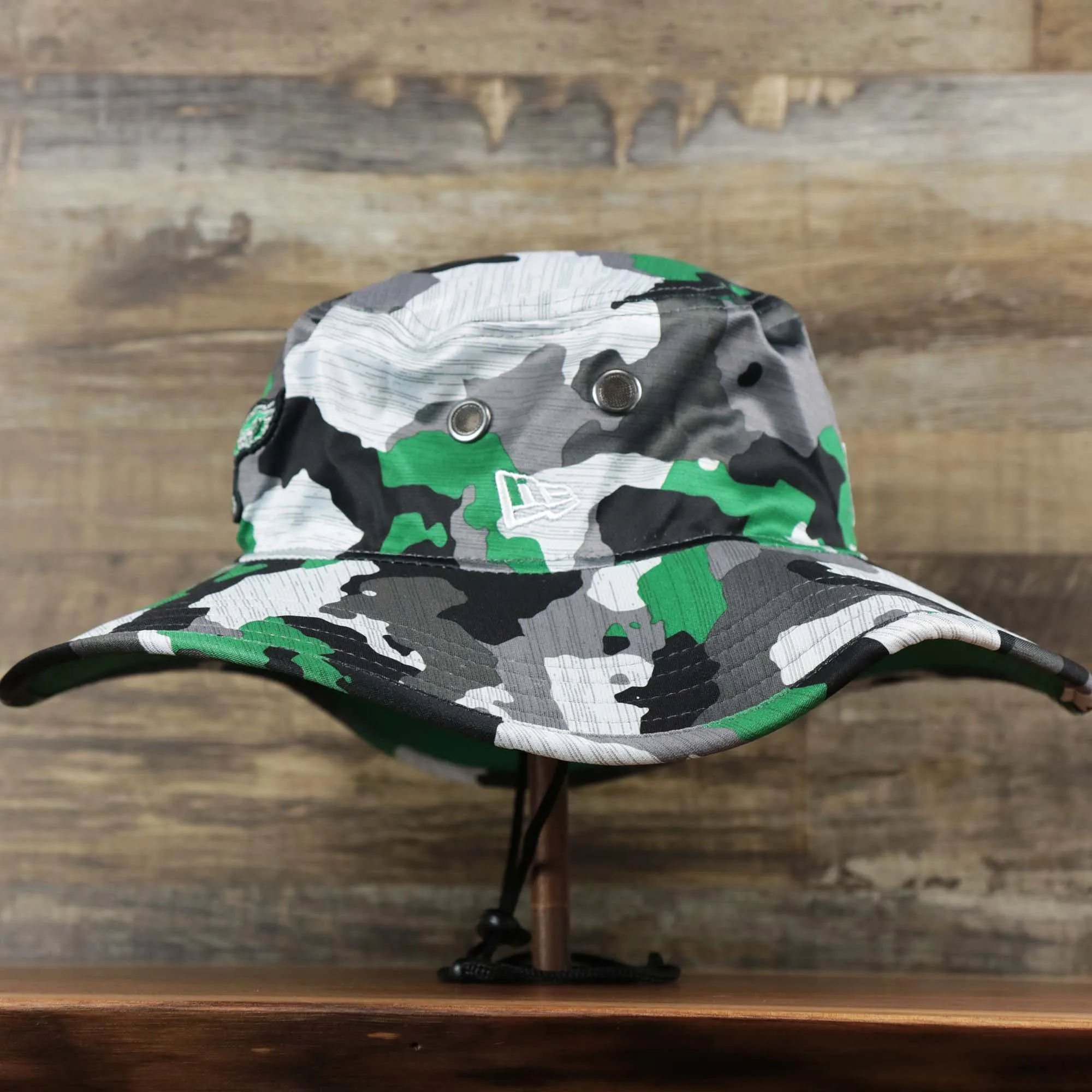 Throwback Philadelphia Eagles NFL Summer Training Camp 2022 Camo Retro Bucket Hat | Kelly Green Bucket Hat