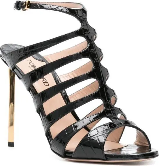 TOM FORD Carine 105mm leather sandals Black