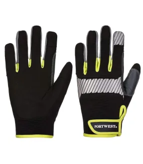 Unisex adult pw3 utility gloves l black/yellow Portwest