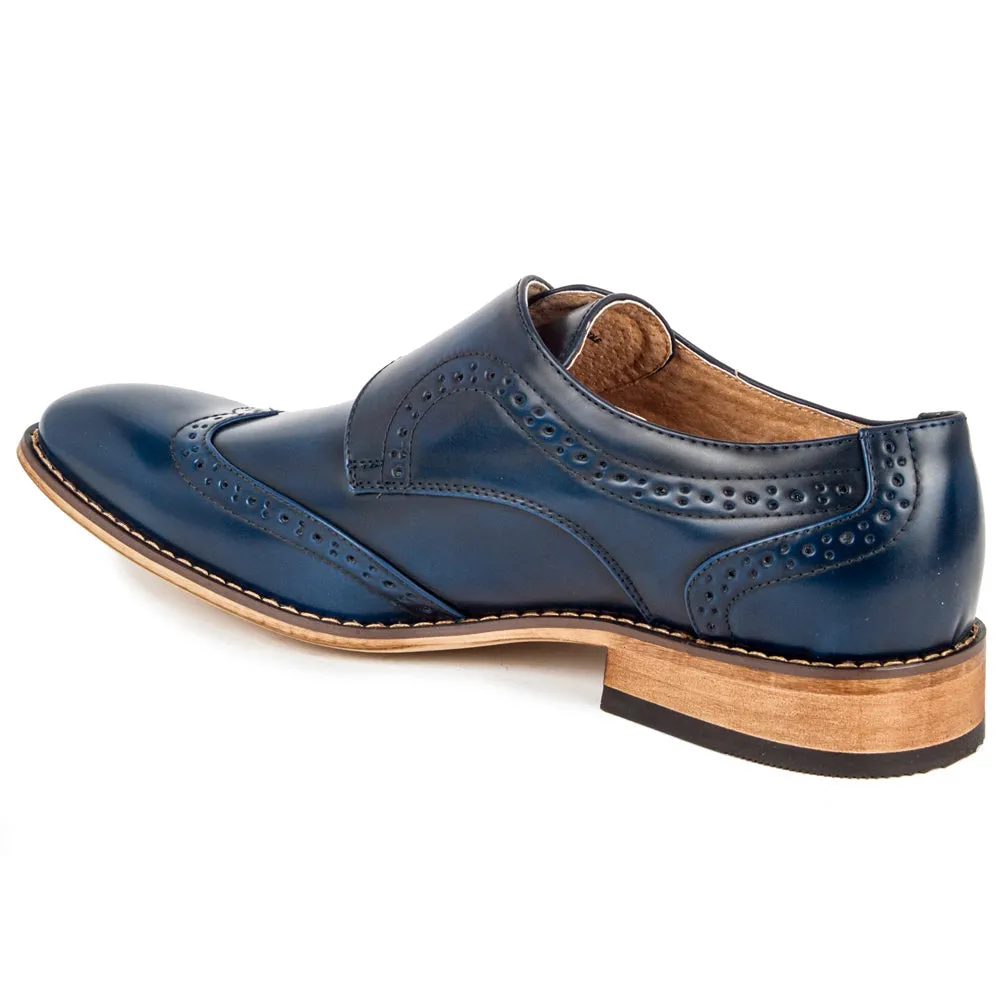 UV Signature Men's Monk Strap Wing-Tip Dress Shoes