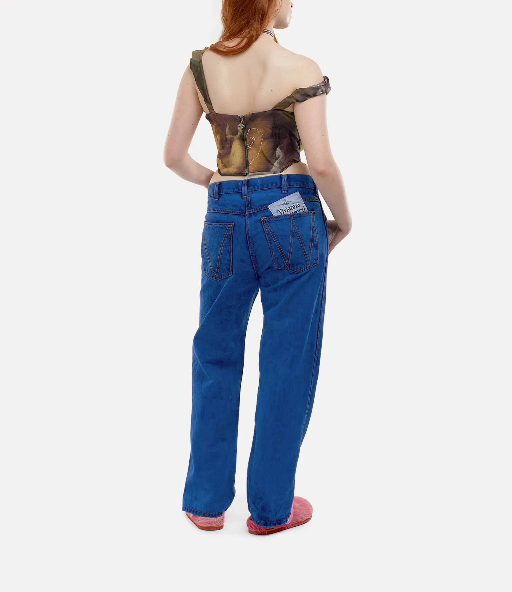 Vivienne Westwood  |Chiffon Street Style V-Neck Cropped Tops Tanks & Camisoles