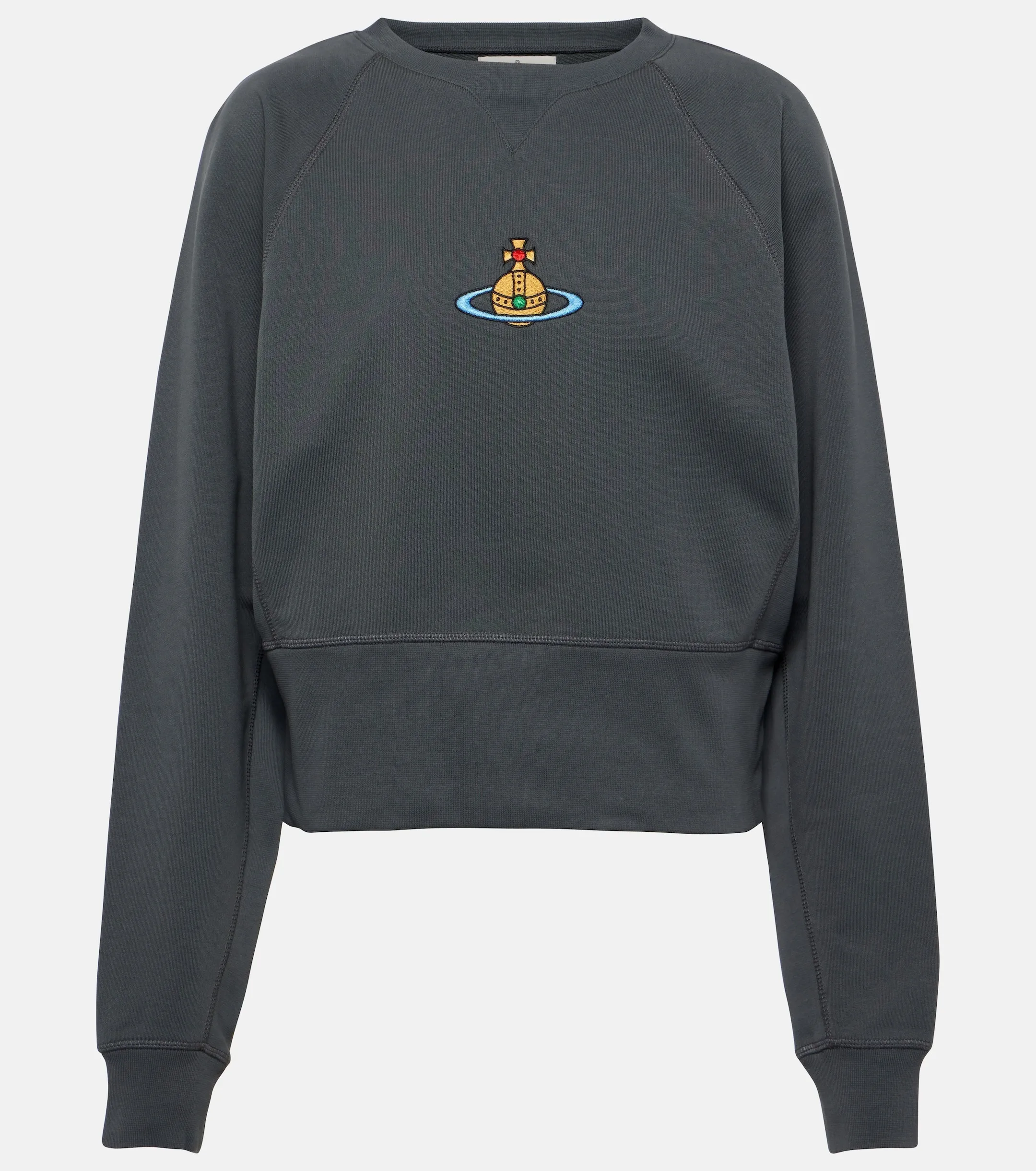 Vivienne Westwood  |Unisex Long Sleeves Plain Cotton Logo Cropped Tops