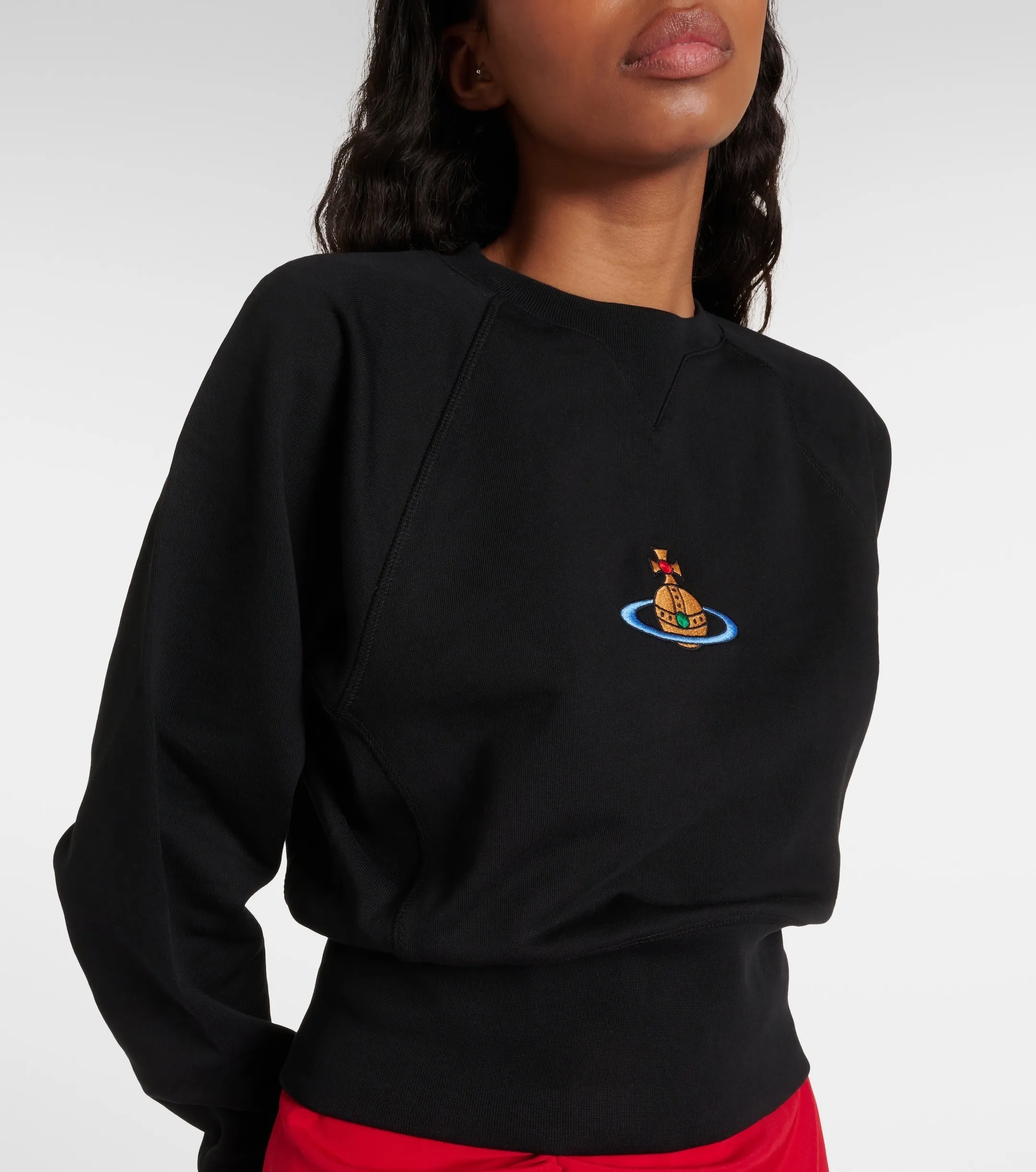 Vivienne Westwood  |Unisex Long Sleeves Plain Cotton Logo Cropped Tops