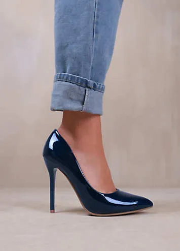 Where’s That From Kyra Navy Patent Court Shoes | Grattan